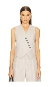 Alohas Asymmetrical Button Top In Neutral