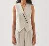 Alohas Asymmetrical Button Top In Gray