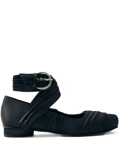 Alohas Valant Ruched Ballet Flats In Black