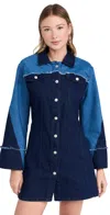 Alohas Veden Dress Bicolor Denim In Bicolor Denim