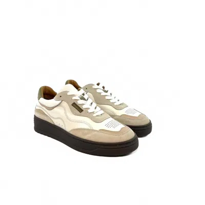 Alohas Vintage Leather Sneakers In Beige Olive In Neutral