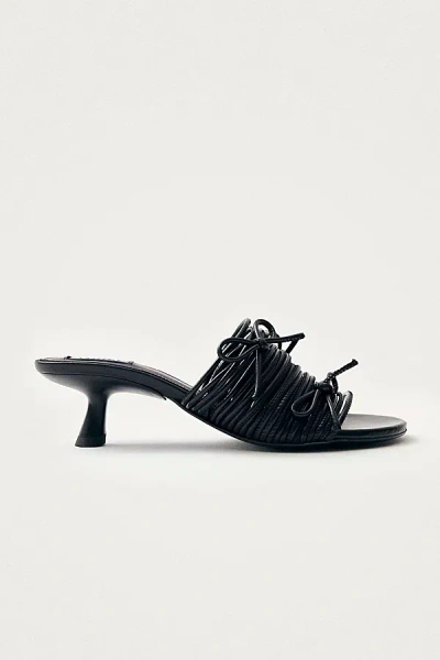 Alohas Viva Leather Bow Mule Heel In Black, Women's At Urban Outfitters