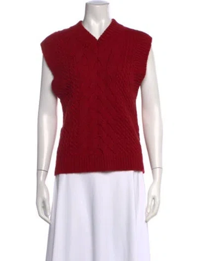 Pre-owned Alohas V-neck Sweater W/ Tags In Red