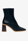 Alohas West 75 Vintage Leather Ankle Boots In Black
