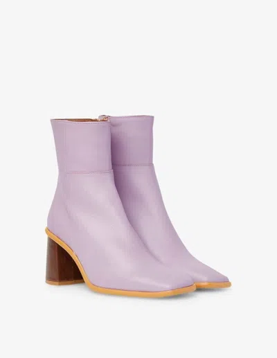 Alohas West Vintage Btwcp1-99 Boots Women's 5 Purple Leather Ankle Bootie Khd454