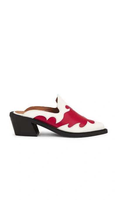 Alohas Weston Bicolor Leather Mules In White