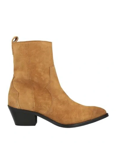 Alohas Woman Ankle Boots Camel Size 8.5 Leather In Beige