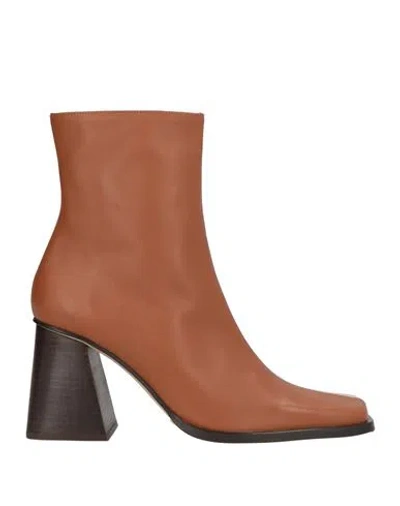 Alohas Woman Ankle Boots Camel Size 8.5 Leather In Multi