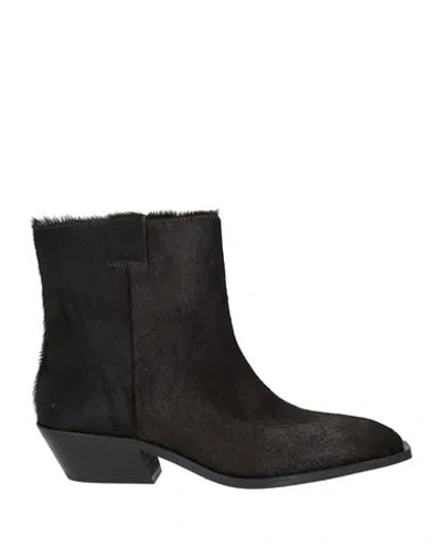 Alohas Woman Ankle Boots Dark Brown Size 9 Leather