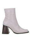 Alohas Woman Ankle Boots Dark Purple Size 8.5 Leather In White