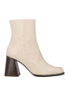 Alohas Woman Ankle Boots Ivory Size 6 Leather In White