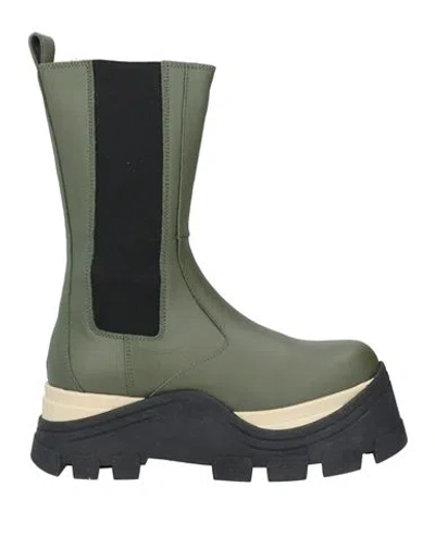 Alohas Woman Ankle Boots Military Green Size 7.5 Leather