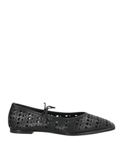 Alohas Woman Ballet Flats Black Size 6 Leather