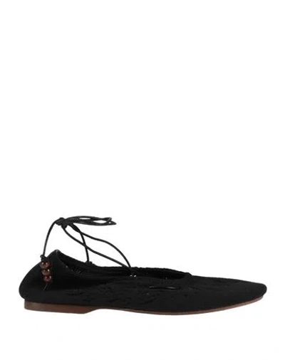 Alohas Woman Ballet Flats Black Size 6.5 Textile Fibers