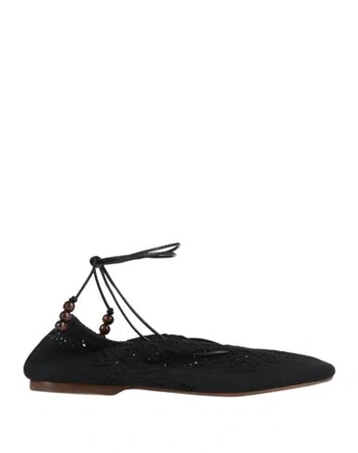 Alohas Woman Ballet Flats Black Size 7.5 Textile Fibers