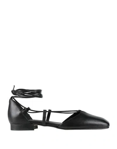 Alohas Woman Ballet Flats Black Size 8.5 Leather