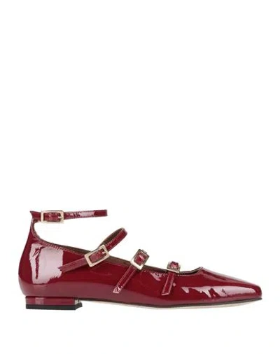 Alohas Woman Ballet Flats Burgundy Size 6.5 Leather