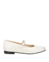Alohas Woman Ballet Flats Off White Size 7.5 Leather