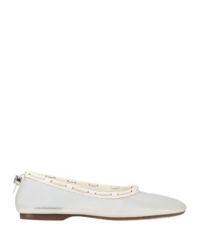 Alohas Woman Ballet Flats Off White Size 7.5 Textile Fibers