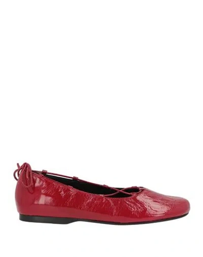 Alohas Woman Ballet Flats Red Size 7.5 Leather