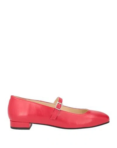Alohas Woman Ballet Flats Red Size 7.5 Leather