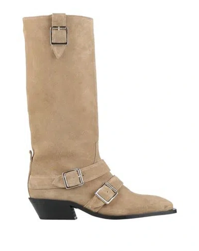 Alohas Woman Boot Beige Size 9 Leather