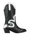 Alohas Woman Boot Black Size 6.5 Leather In Black
