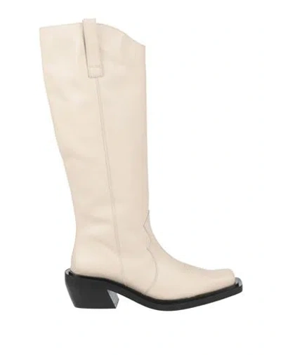 Alohas Woman Boot Cream Size 10 Cow Leather In White