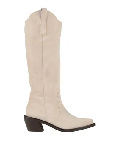 Alohas Woman Boot Cream Size 7.5 Leather In Neutral
