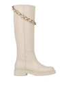 Alohas Woman Boot Cream Size 7.5 Leather In White