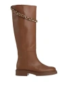 Alohas Woman Boot Tan Size 9 Leather In Brown
