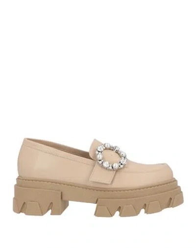 Alohas Woman Loafers Beige Size 6.5 Soft Leather In Sand