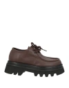 Alohas Woman Loafers Chocolate Brown Size 10 Leather In Brown