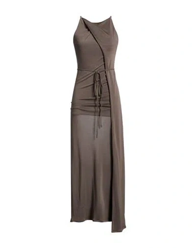Alohas Woman Maxi Dress Taupe Size L Tencel In Gray
