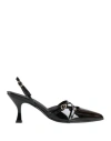 Alohas Black Patent Leather Joelle Slingback Pumps In Multi