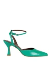 Alohas Woman Pumps Emerald Green Size 10 Soft Leather In Green