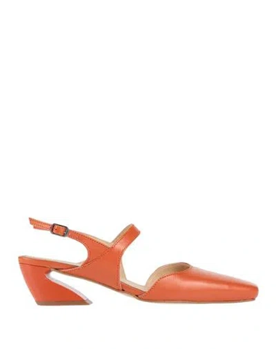 Alohas Woman Pumps Orange Size 10 Leather