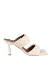 Alohas Woman Sandals Beige Size 10 Soft Leather In Beige