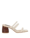 Alohas Woman Sandals Beige Size 7.5 Leather