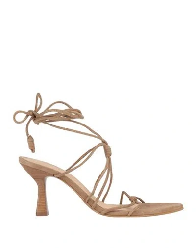 Alohas Woman Sandals Beige Size 9 Leather In Multi