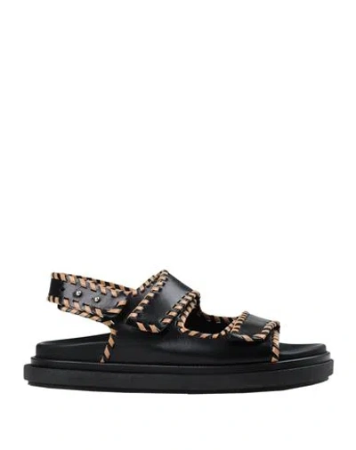 Alohas Woman Sandals Black Size 10 Soft Leather