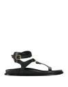 Alohas Ankle-wrap Sandals With Gold Accent In Black