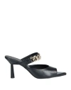 Alohas Woman Sandals Black Size 10 Soft Leather In Black