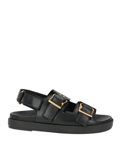 Alohas Woman Sandals Black Size 8.5 Leather