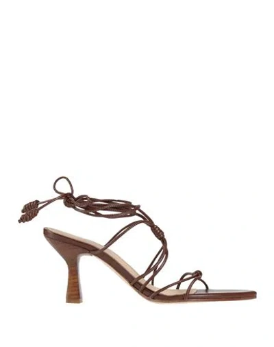 Alohas Woman Sandals Brown Size 7.5 Leather In Multi