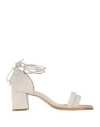 Alohas Woman Sandals Ivory Size 7.5 Leather In Multi