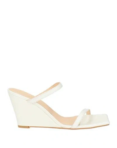 Alohas Woman Sandals Ivory Size 8.5 Leather In White