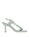 Alohas Woman Sandals Light Green Size 6 Leather