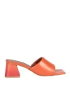 Alohas Woman Sandals Orange Size 10 Soft Leather In Orange