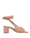 Alohas Woman Sandals Pastel Pink Size 7.5 Leather In Pink